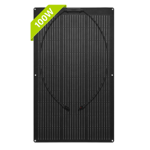 Newpowa - Black 100W Lightweight 12V Mono Semi-Flexible Solar Panel