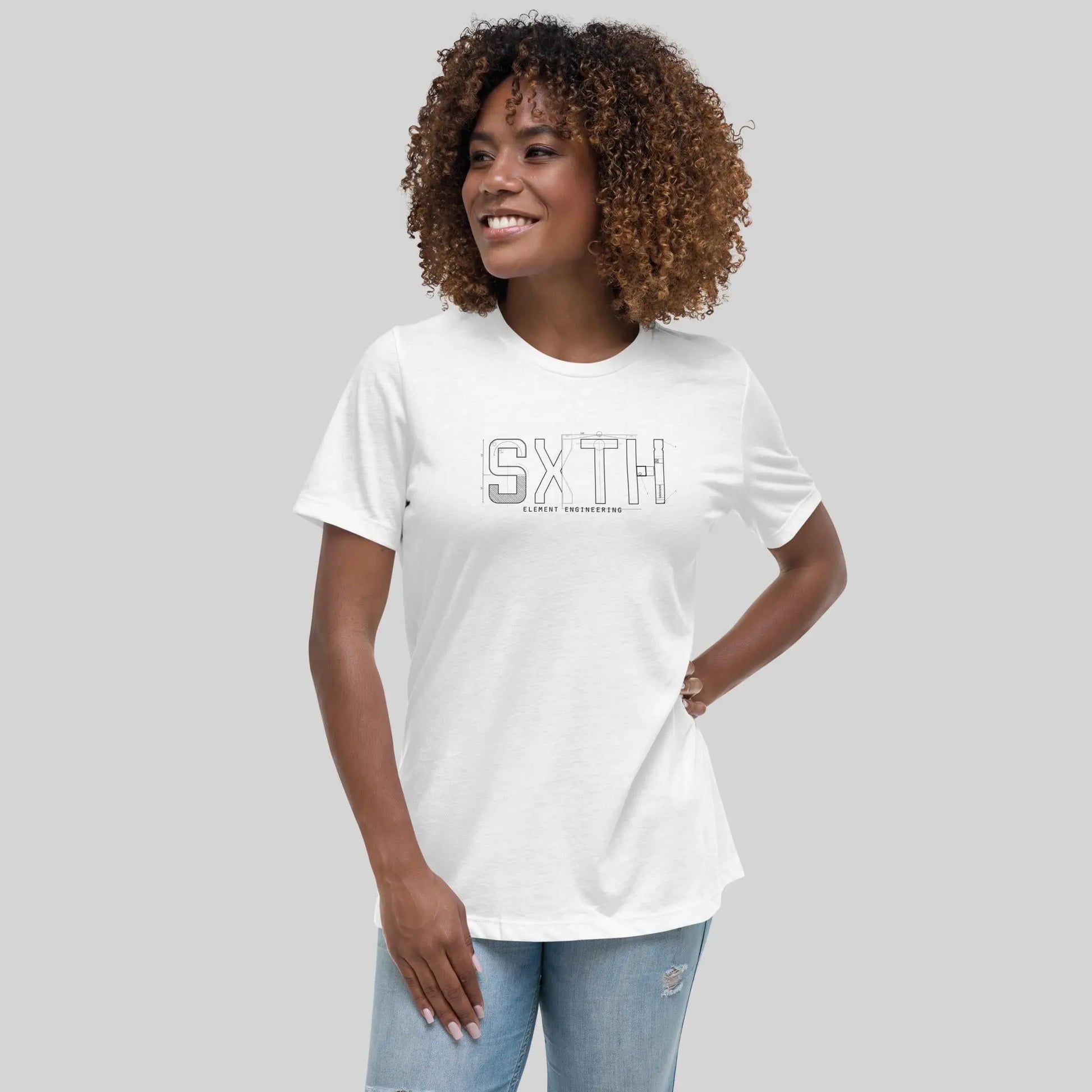 Women's Relaxed Dark Print Diagram T-Shirt SXTH Element