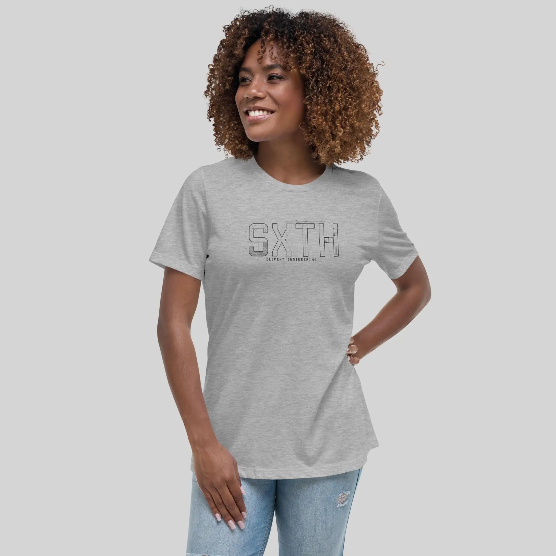 Women's Relaxed Dark Print Diagram T-Shirt SXTH Element