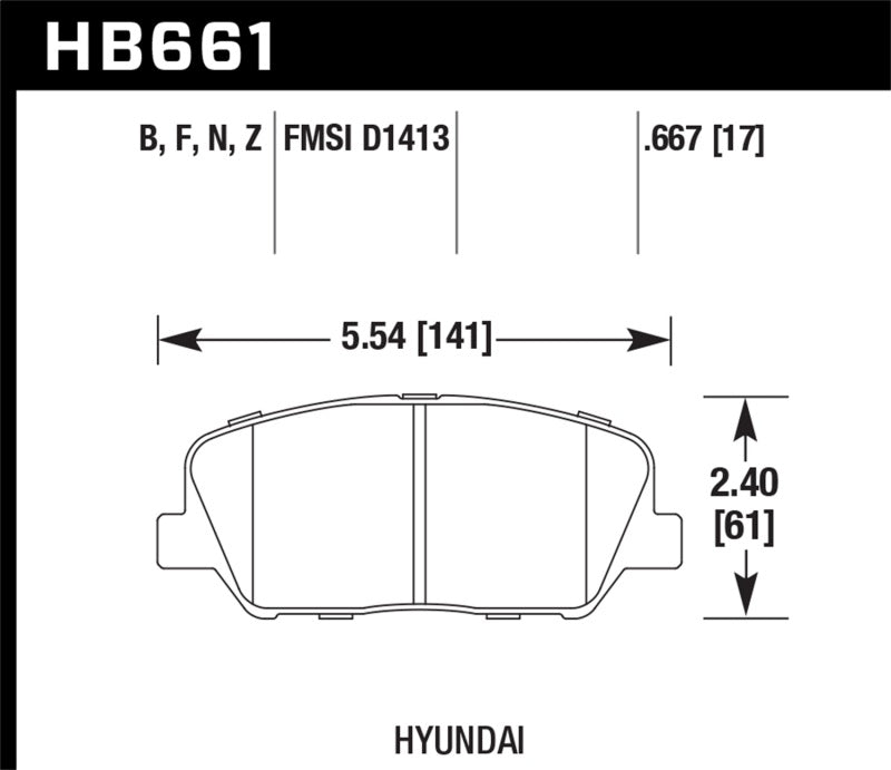Hawk 10 Hyundai Genesis Coupe (w/o Brembo Breaks) HP+ Autocross Front Brake Pads