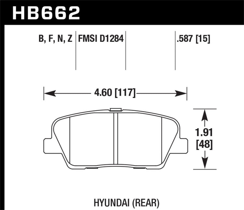 Hawk 10-16 Hyundai Genesis Coupe HPS 5.0 Rear Brake Pads